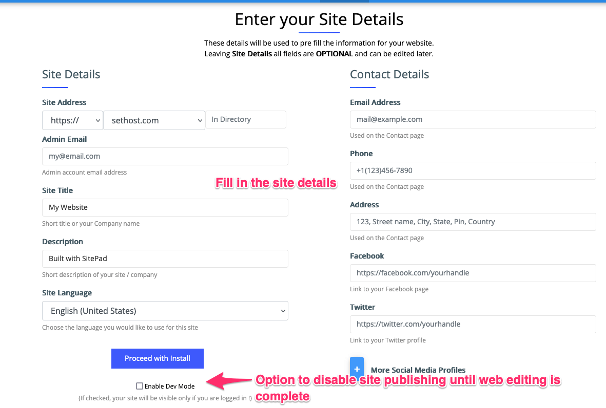 Site Details